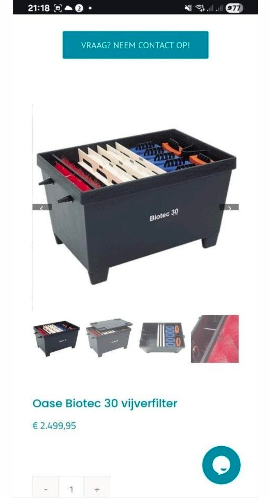 vijver oase biotec 30  filter ->  nieuwprijs € 2500 nu € 750, Ophalen, Gebruikt, Vijverfilter