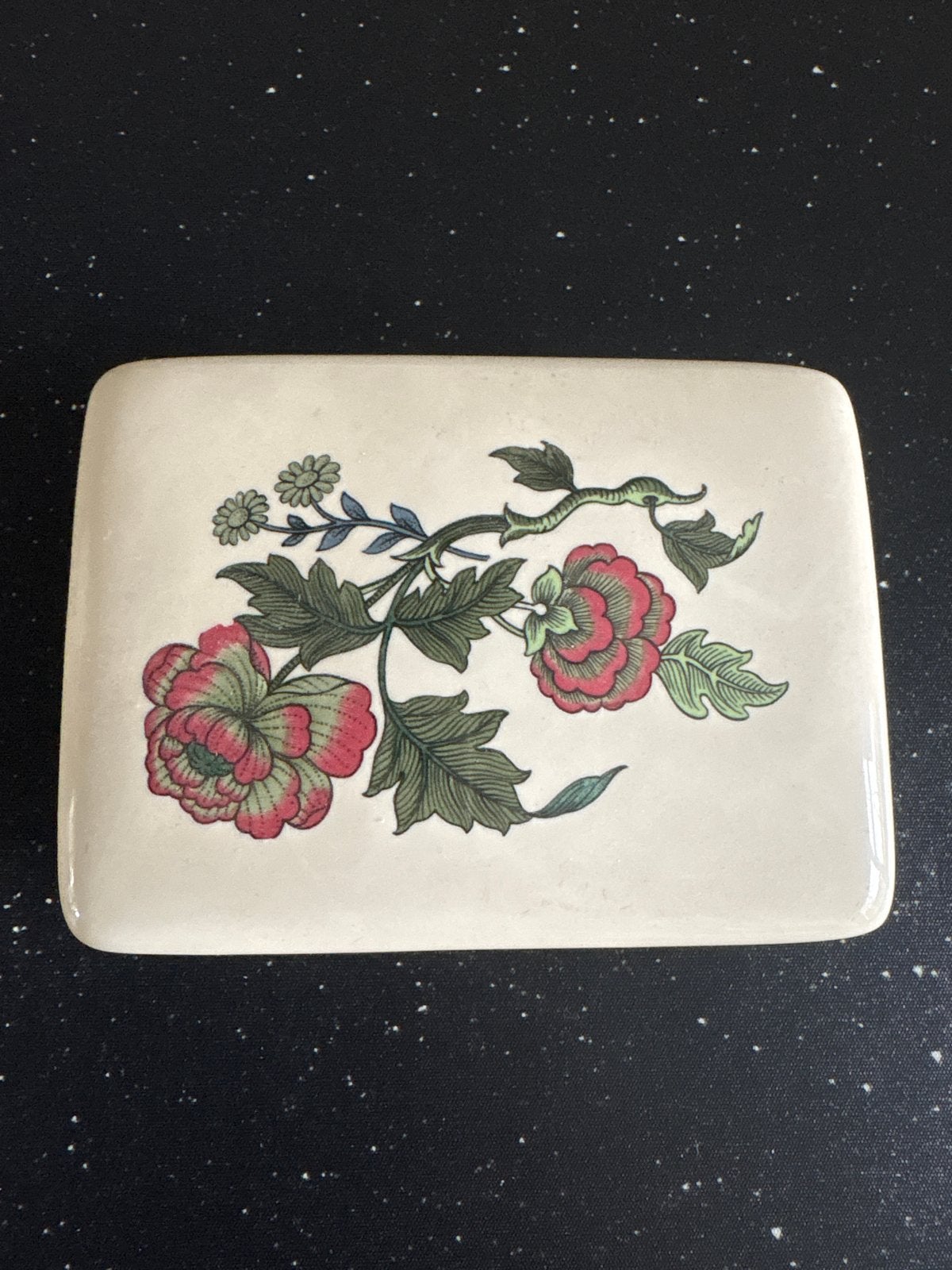 Vintage Wedgwood Mandarin Barlaston doosje met bloemmotief, Ophalen of Verzenden