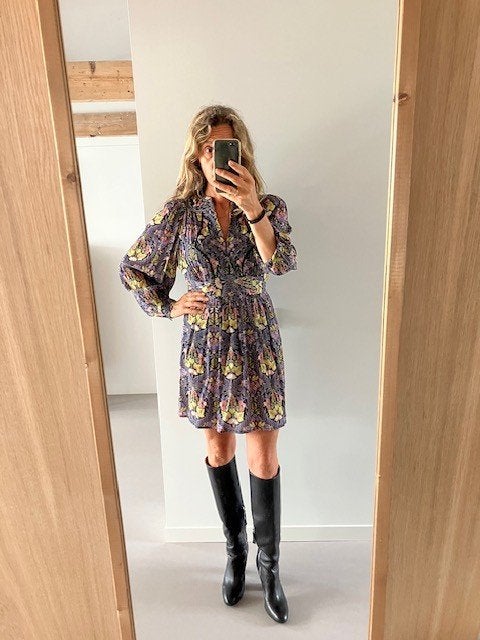Nieuw antik batik jurkje Eros mt XS/36, Zwart, Nieuw, Ophalen of Verzenden, Maat 36 (S)