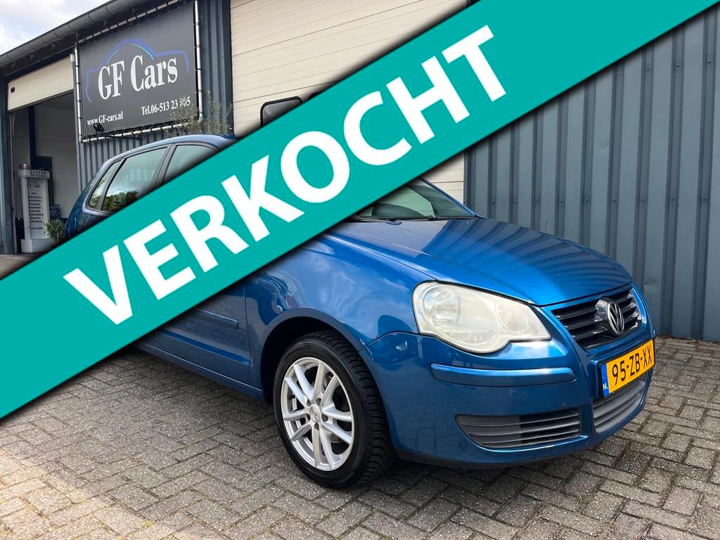 Volkswagen Polo 1.4-16V Optive 5D AIRCO 2008 APK NIEUW, Voorwielaandrijving, 4 cilinders, Blauw, Bedrijf