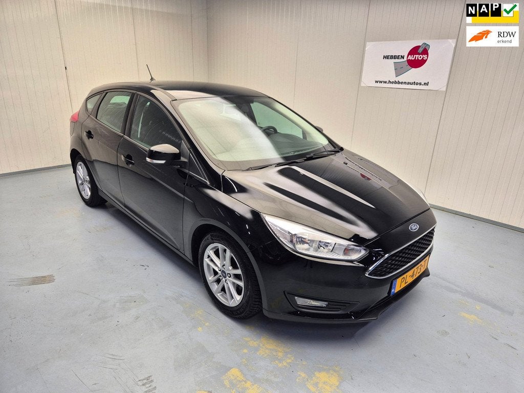 Ford Focus 1.0 Lease Edition Navi Airco Cruise Control Alu V, Auto's, Ford, Gebruikt, Zwart, Origineel Nederlands, 3 cilinders