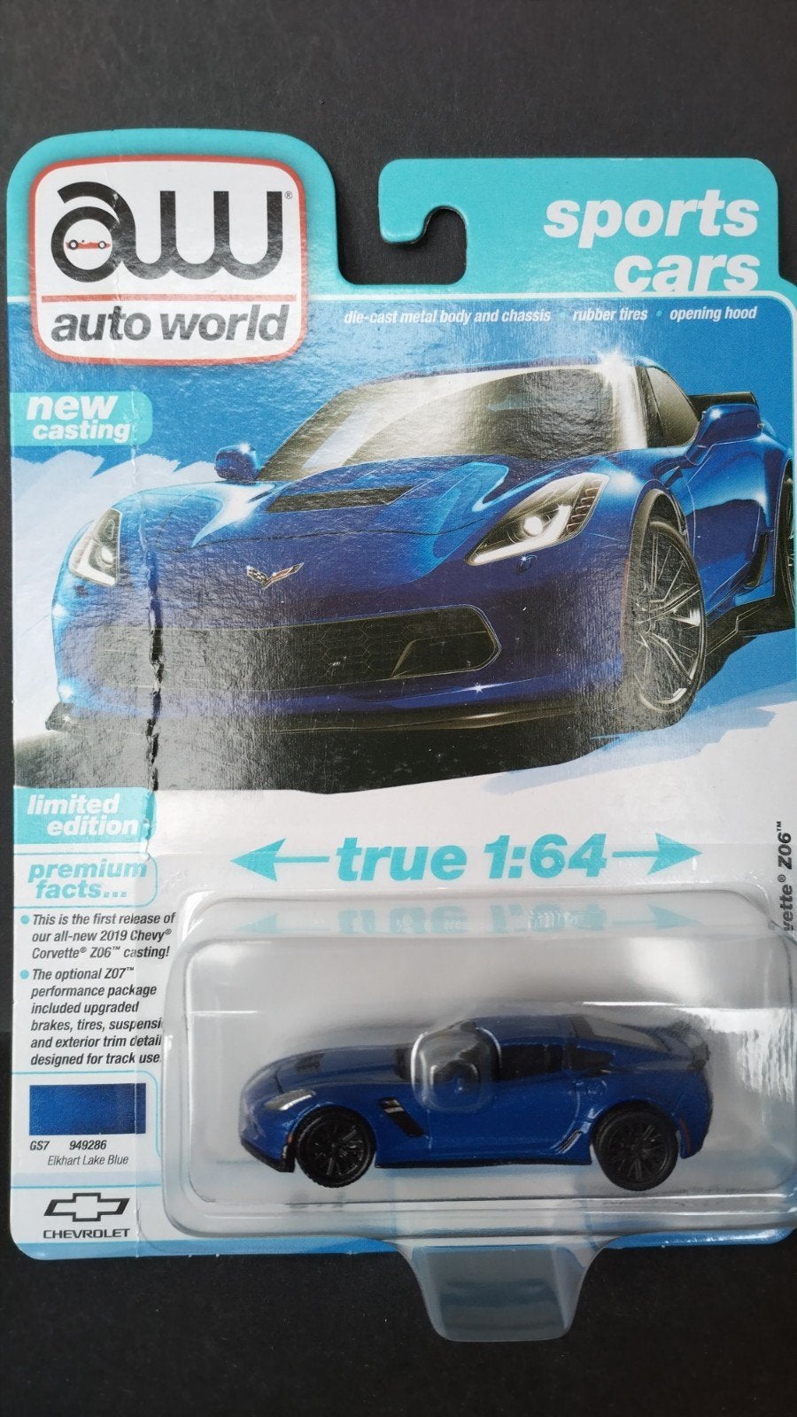 Chevrolet Corvette Z06 1:64 Auto World Pol, Auto, Verzenden, Nieuw, M