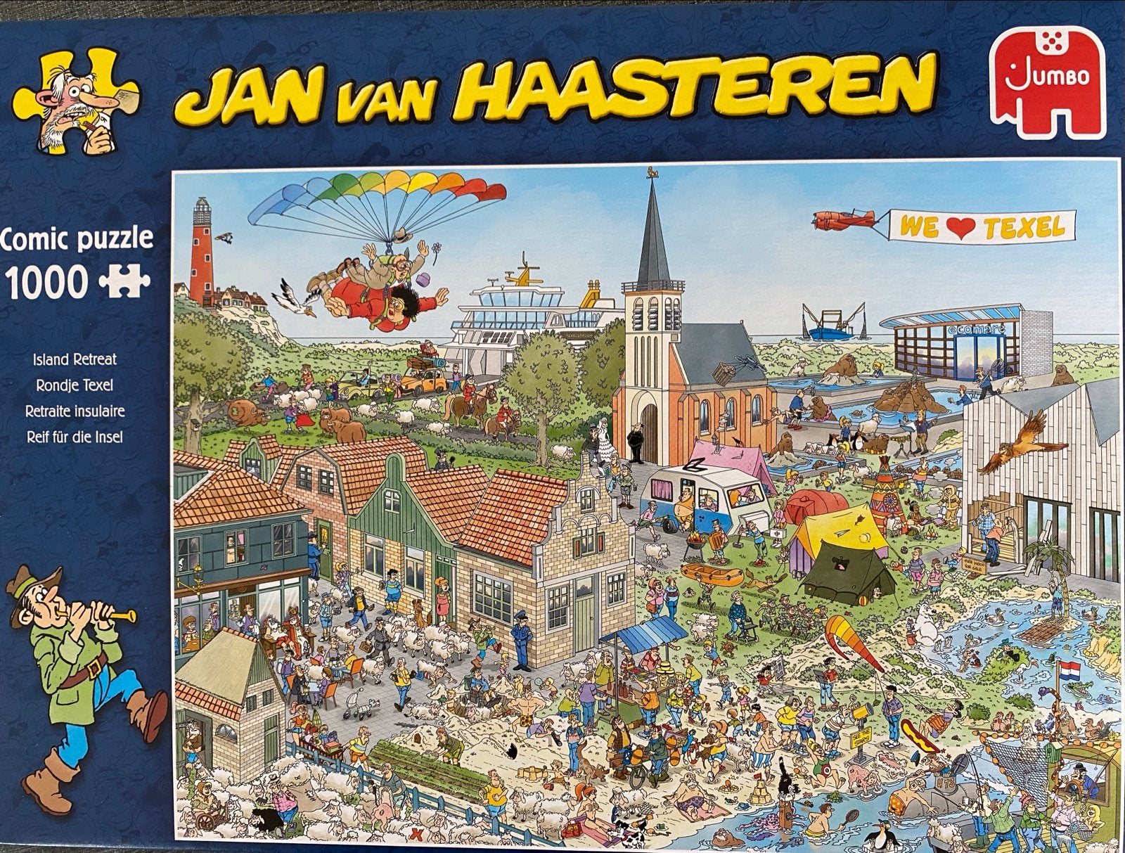Jan van Haasteren - Rondje Texel - als nieuw, Ophalen, 500 t/m 1500 stukjes, Zo goed als nieuw, Legpuzzel