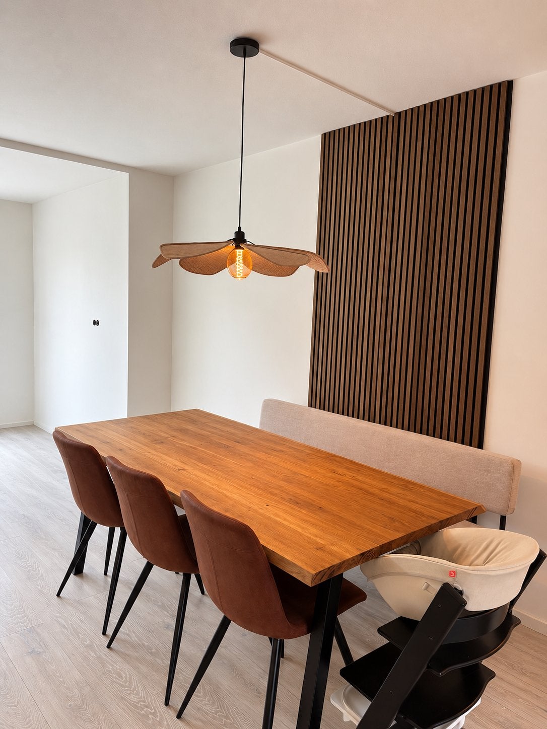Eettafel Eiken 190x90 met zwart stalen poten, Huis en Inrichting, Ophalen, Eikenhout, 50 tot 100 cm, Zo goed als nieuw