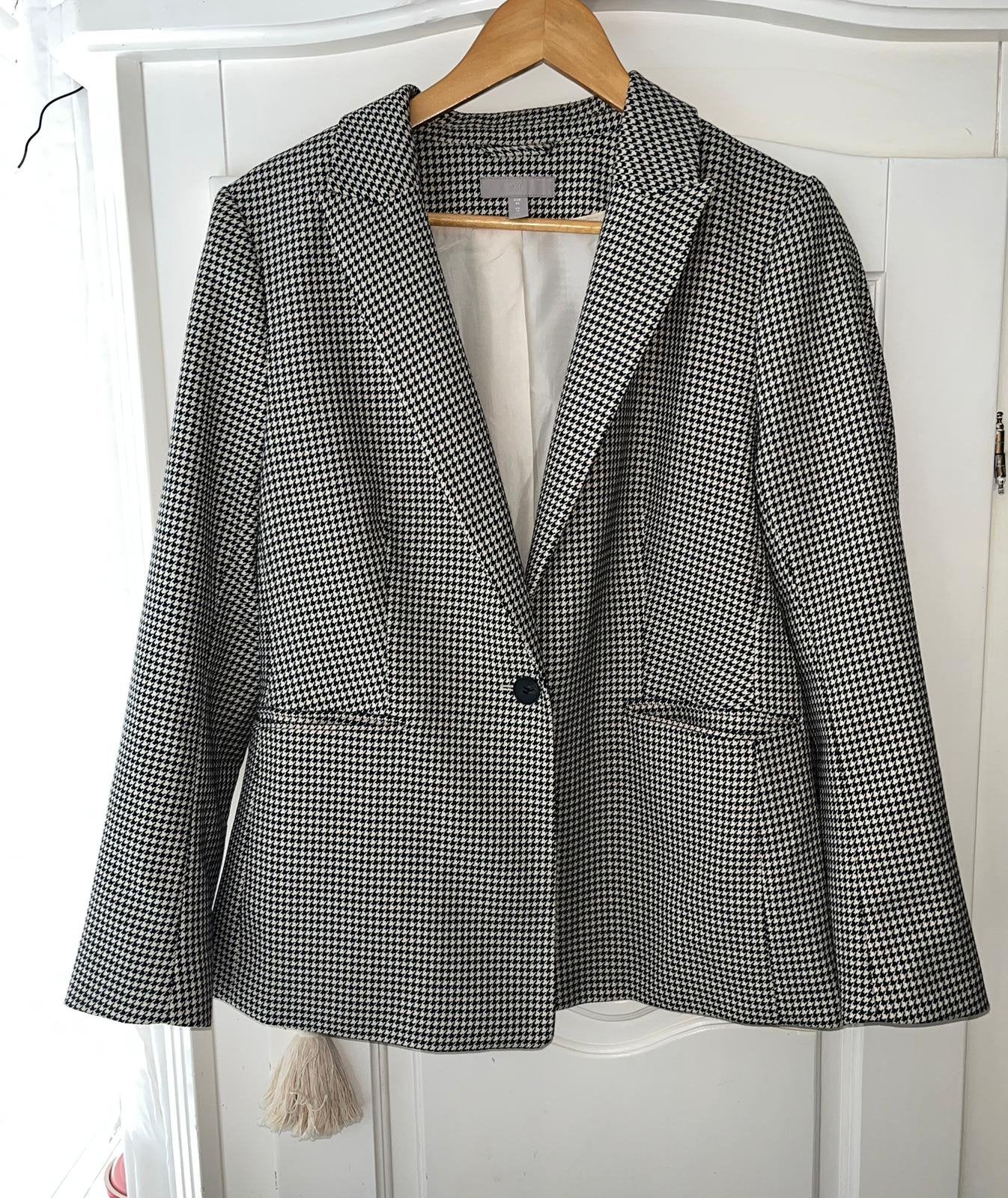 Blazer colbert maat 44 xl xxl h&m ruitje pied de poule, Ophalen of Verzenden, Zo goed als nieuw, Maat 42/44 (L), Zwart