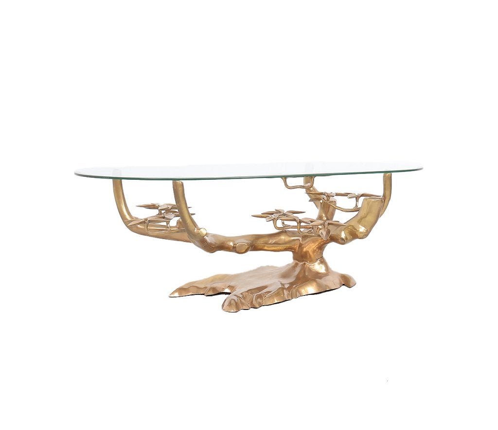 Willy Daro Bonsai salontafel messing, 1970s, Ophalen, Gebruikt, 100 tot 150 cm, 50 tot 100 cm
