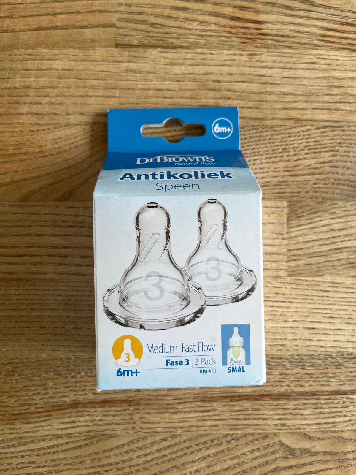 Dr. Brown's Antikoliek Spenen Fase 3 (6m+) - 2 pack, Ophalen of Verzenden, Nieuw