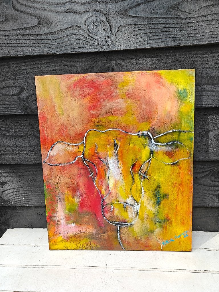 schilderij Kalf van K;ate Hansen, Antiek en Kunst, Kunst | Schilderijen | Klassiek, Ophalen