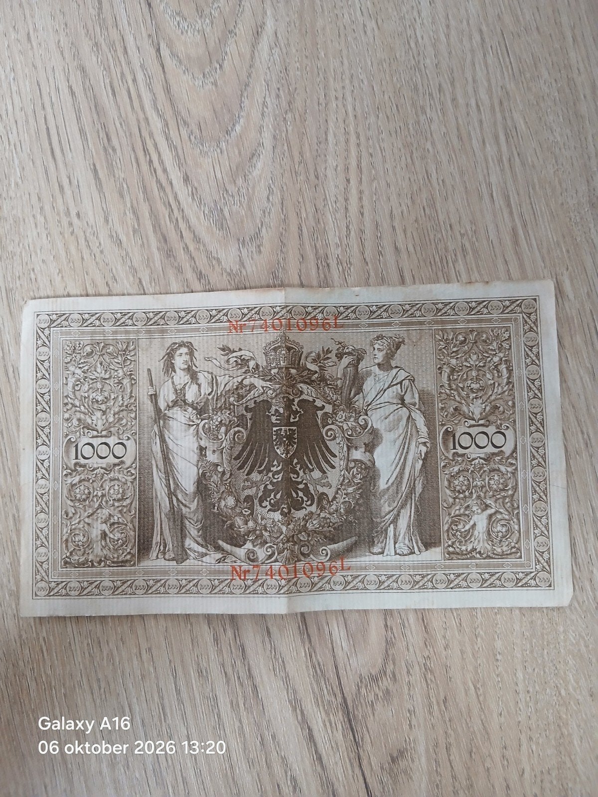 Historisch Duits 1000 Mark biljet uit 1910, Ophalen of Verzenden, Duitsland, Los biljet