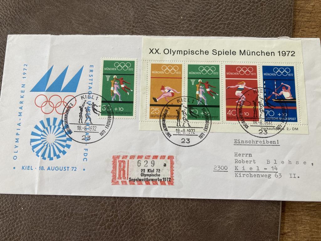 eerste dag envelop Olympische spelen Munchen 1972, Postzegels en Munten, Postzegels | Eerstedagenveloppen, Ophalen of Verzenden