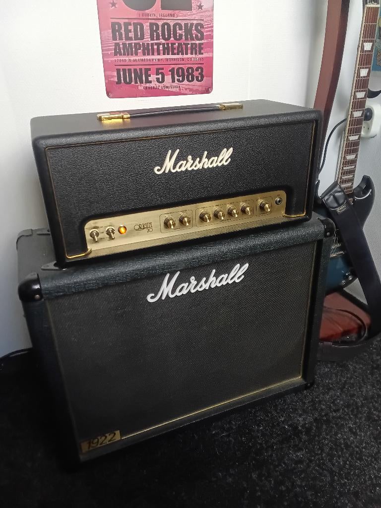 Marshall origin 20 head en 2x12 cabinet, Muziek en Instrumenten, Versterkers | Bas en Gitaar, Ophalen, Zo goed als nieuw, Gitaar
