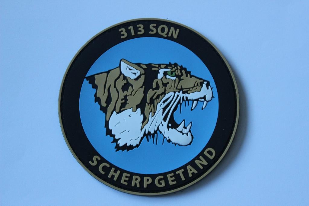 patch 313 sqn  Vliegbasis Volkel  pvc, Verzenden, Zo goed als nieuw, Patch, Badge of Embleem