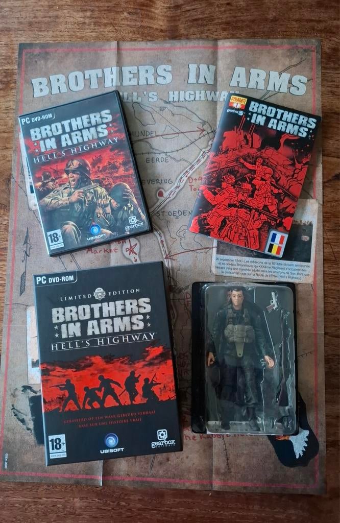 Brothers in Arms: Hell's Highway PC Games + Figuur, Spelcomputers en Games, Games | Overige, Gebruikt, Vanaf 18 jaar, 1 speler