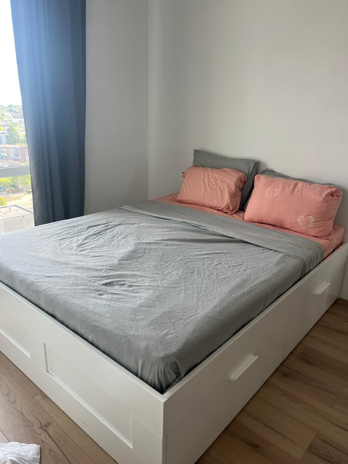 IKEA Brimnes bed (160x200 cm) inclusief matras, Ophalen, Zo goed als nieuw, Tweepersoons, 160 cm