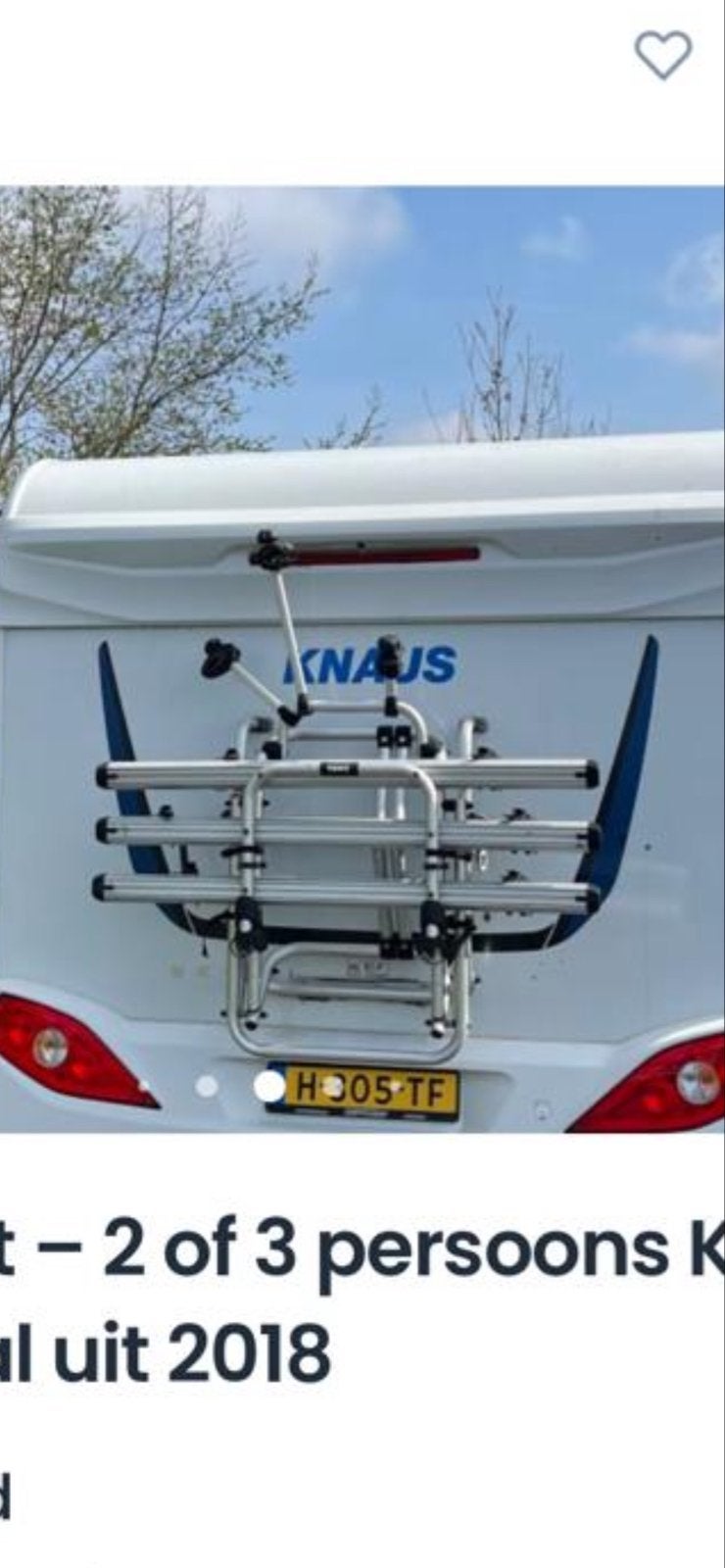 Thule fietsendrager achter op caravan of camper, Caravans en Kamperen, Camper-accessoires, Ophalen of Verzenden, Gebruikt