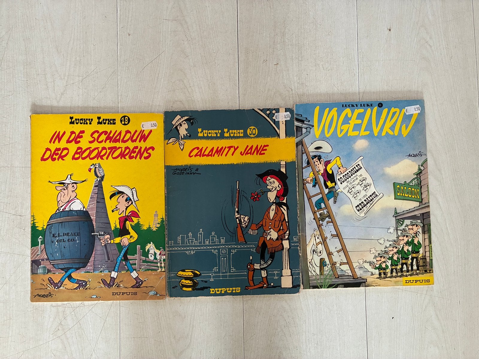 Lucky Luke – 3 albums, Meerdere stripboeken, Ophalen of Verzenden, Gelezen