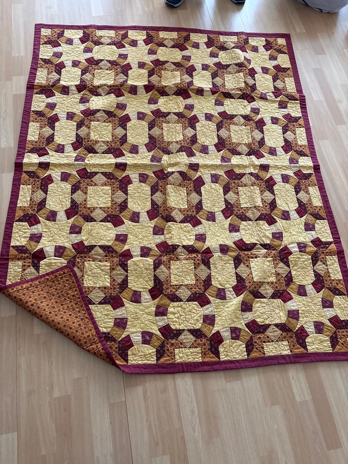 Handgemaakte Quilt - 149 x 187 cm, Ophalen, Overige merken, Gebruikt, Meerkleurig