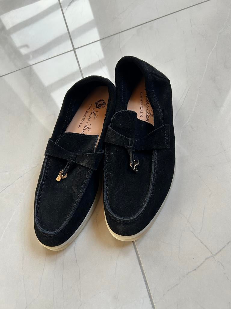 Loro Piana Summer Walk Loafers Zwart Suède, Verzenden, Zo goed als nieuw, Zwart, Instappers