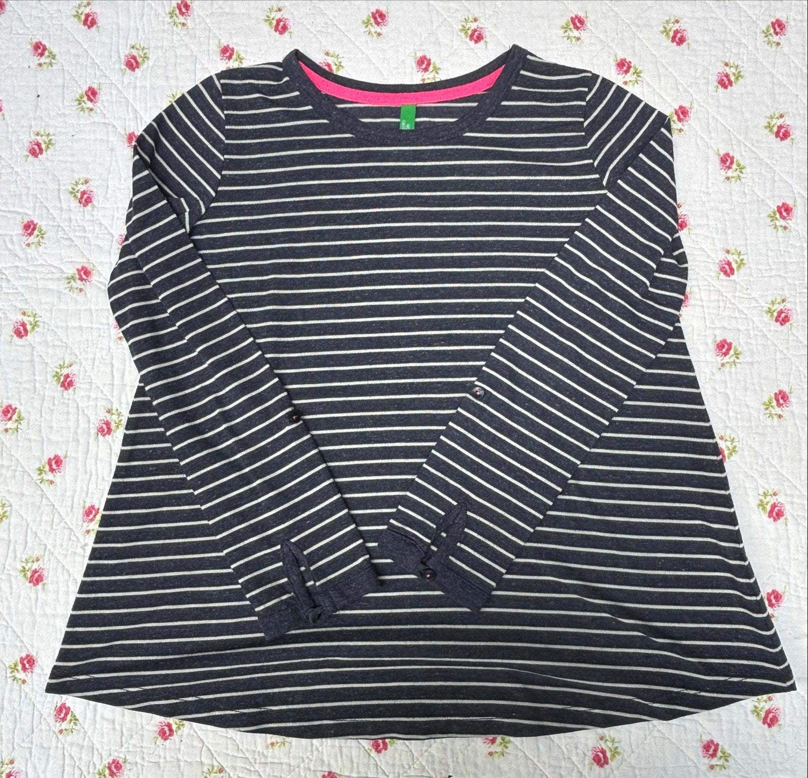 Benetton gestreept shirt lange mouwen maat 120 (6-7 jaar), Ophalen of Verzenden, Zo goed als nieuw, Meisje