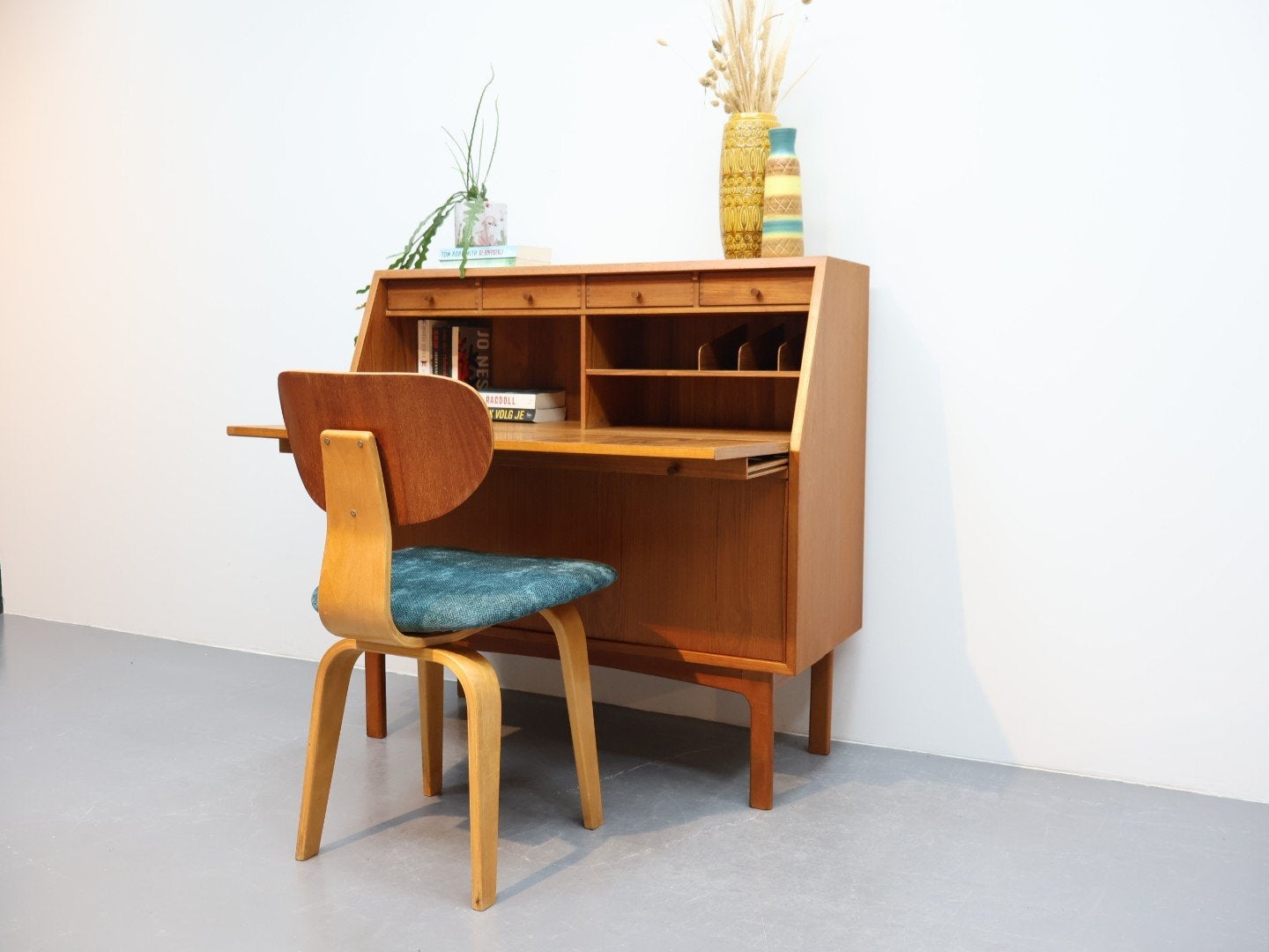 Deense secretaire teak jaren '60, Ophalen, Deens design Vintage, Zo goed als nieuw, X