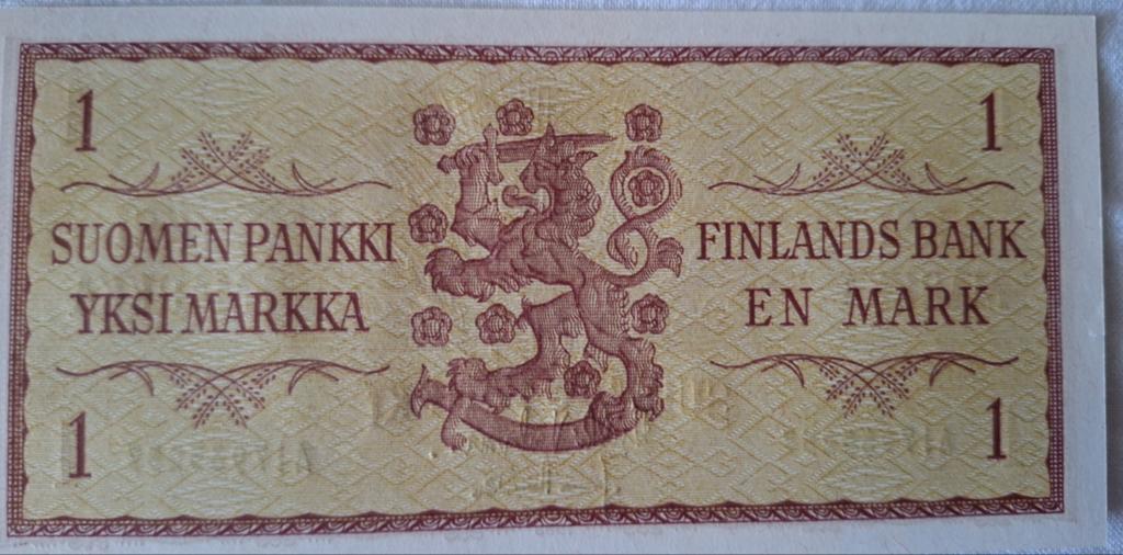 Fins bankbiljet 1 Markka 1963, Ophalen of Verzenden, Overige landen
