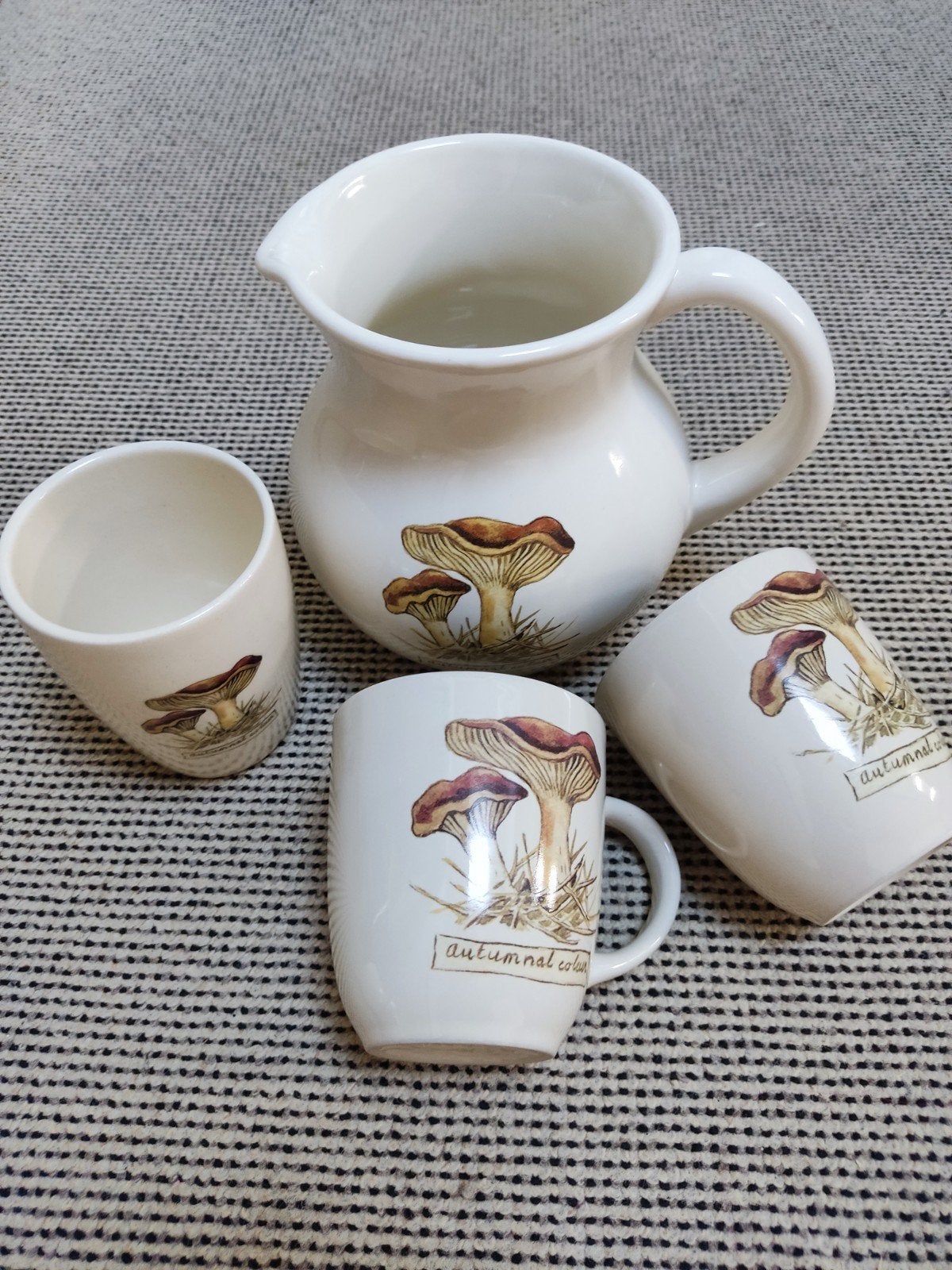 Vintage paddenstoel servies set -Jet ter Steege, Ophalen of Verzenden