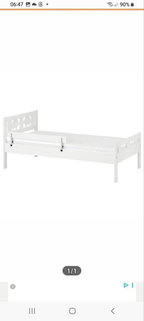 Ikea Kritter juniorbed, peuterbed, wit, 70x160 cm., Ophalen, Gebruikt, 70 tot 85 cm, 140 tot 160 cm