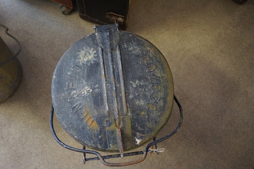 Vintage oude zinken vuilnisemmer Den Helder 028709, Huis en Inrichting, Ophalen, Gebruikt, 40 liter of meer, Overige materialen