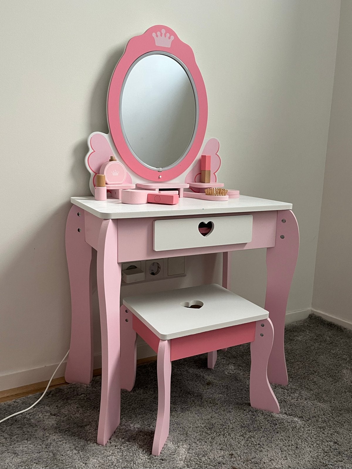 Prinsessen kaptafel met krukje en accessoires, Ophalen, Zo goed als nieuw, Tafel