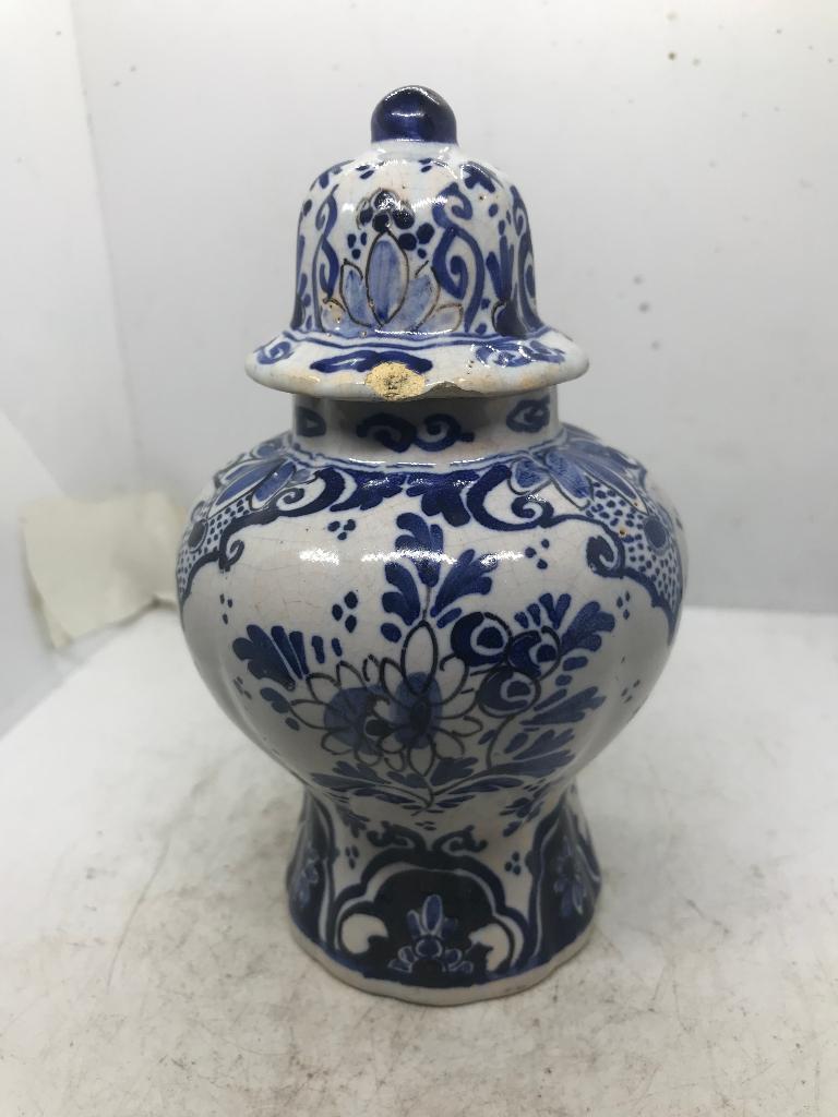 delfts aardewerk deksel pot miniatuur, Ophalen of Verzenden