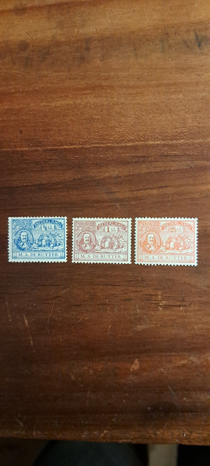 Serie Michiel de Ruyter postfris met iets plak. 1907 ., Ophalen of Verzenden