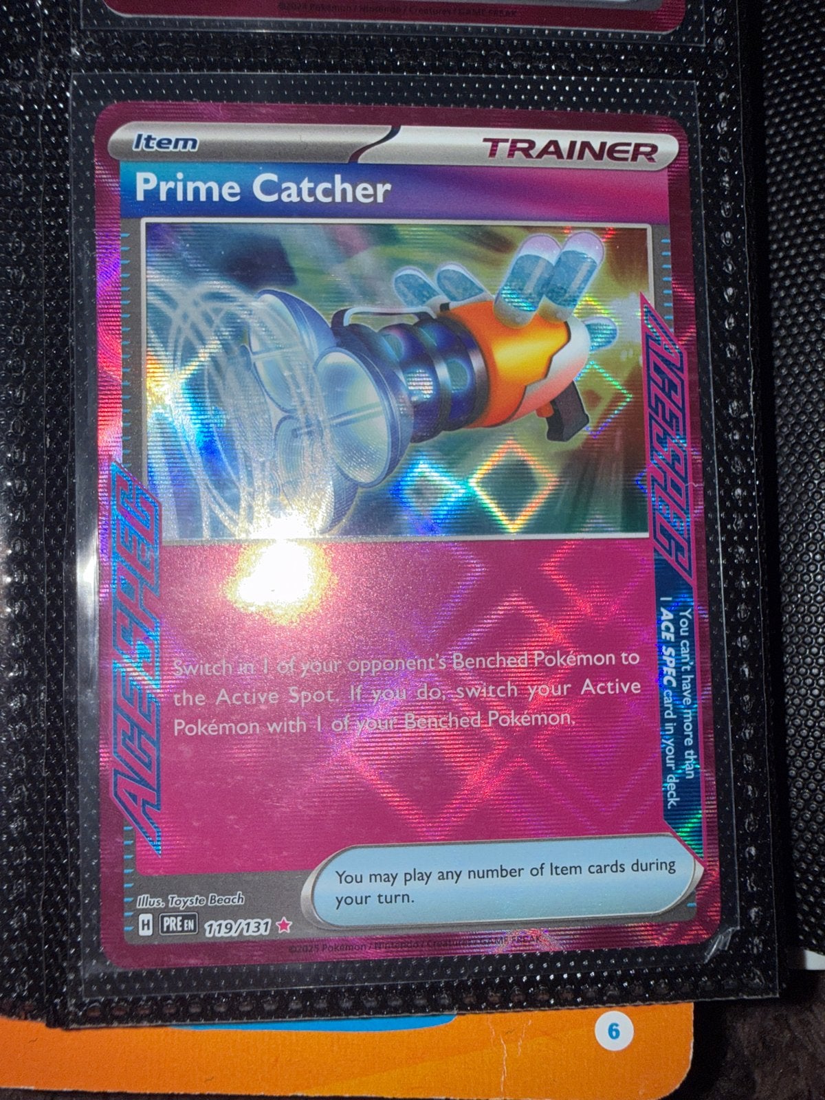 Pokémon TCG Prime Catcher Trainer Kaart 119/131 ACE SPEC, Ophalen of Verzenden, Zo goed als nieuw, Losse kaart, Foil