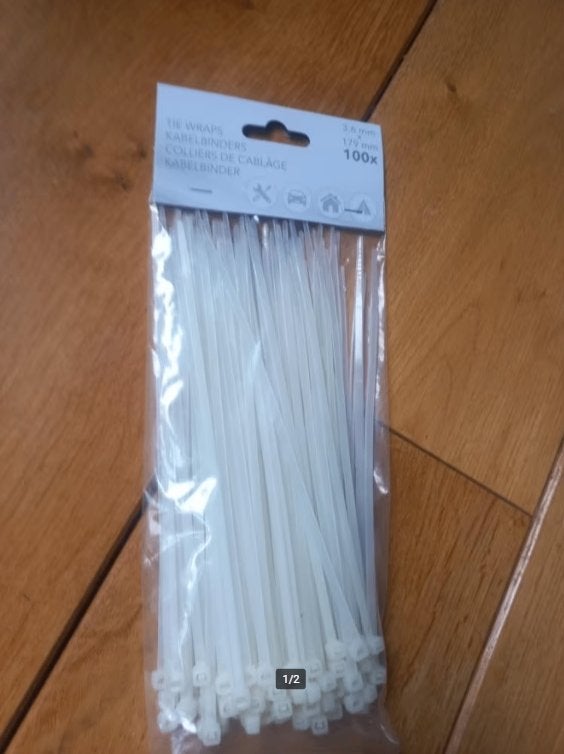 Zak 100 Tie wraps - 17,9 cm / Nieuw, Doe-het-zelf en Verbouw, Ophalen of Verzenden, Nieuw, Minder dan 50 mm, Overige typen