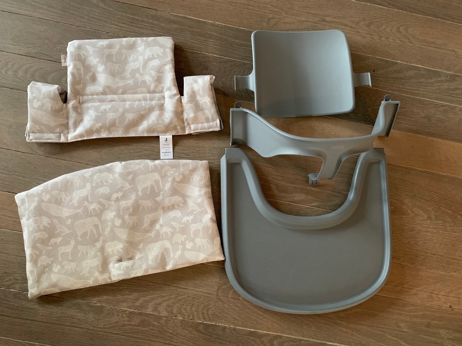 Stokke babyset met tafelblad en Jollein zitkussen, Ophalen, Zo goed als nieuw, Meegroeistoel, Afneembaar eetblad
