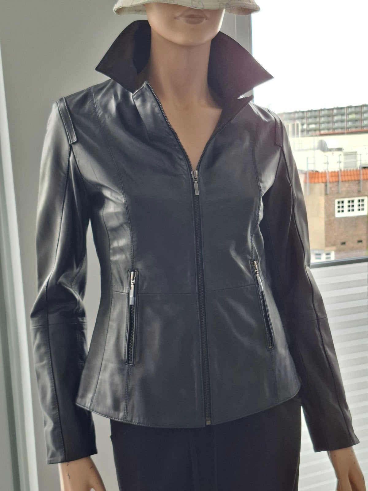 leren jasje maat 36 lamsleer, Kleding | Dames, Ophalen of Verzenden, Zo goed als nieuw, Maat 36 (S), Zwart