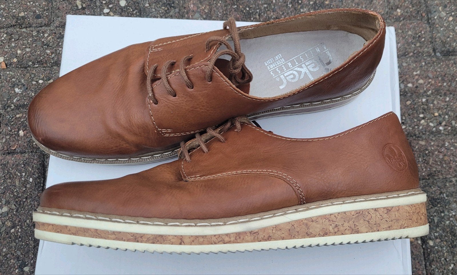 Rieker leren damesschoenen maat 41 - Zo goed als nieuw, Schoenen met lage hakken, Bruin, Ophalen of Verzenden, Zo goed als nieuw