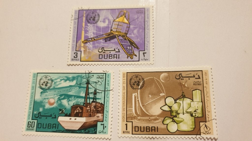 1928 dubai world meteorological day march 1970, Verzenden, Midden-Oosten