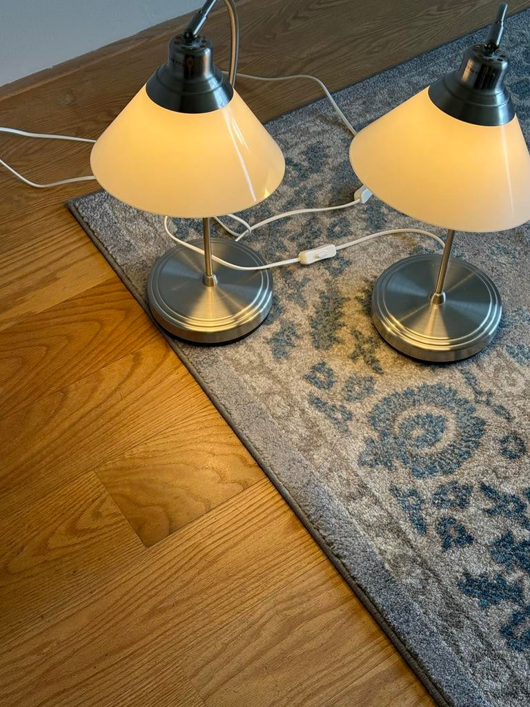Set van 2 IKEA KROBY tafellampen - Gebruikt, Ophalen, Gebruikt, Glas, Minder dan 50 cm