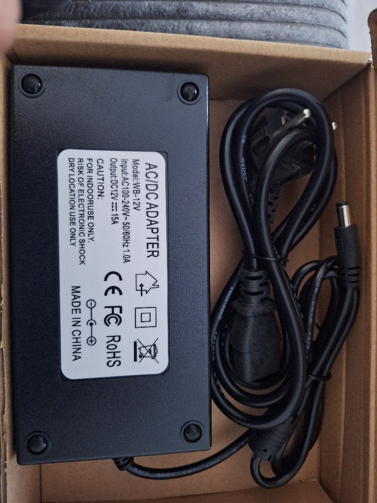 Voedingsadapter DC 12V 15A, Doe-het-zelf en Verbouw, Elektra en Kabels, Verzenden, Nieuw, Overige merken, Overige typen