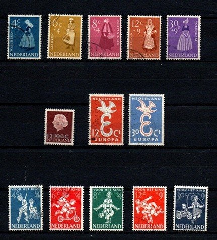 Nederland nr. 707-719 het hele jaar 1958 gestempeld, Ophalen of Verzenden, Na 1940, Gestempeld