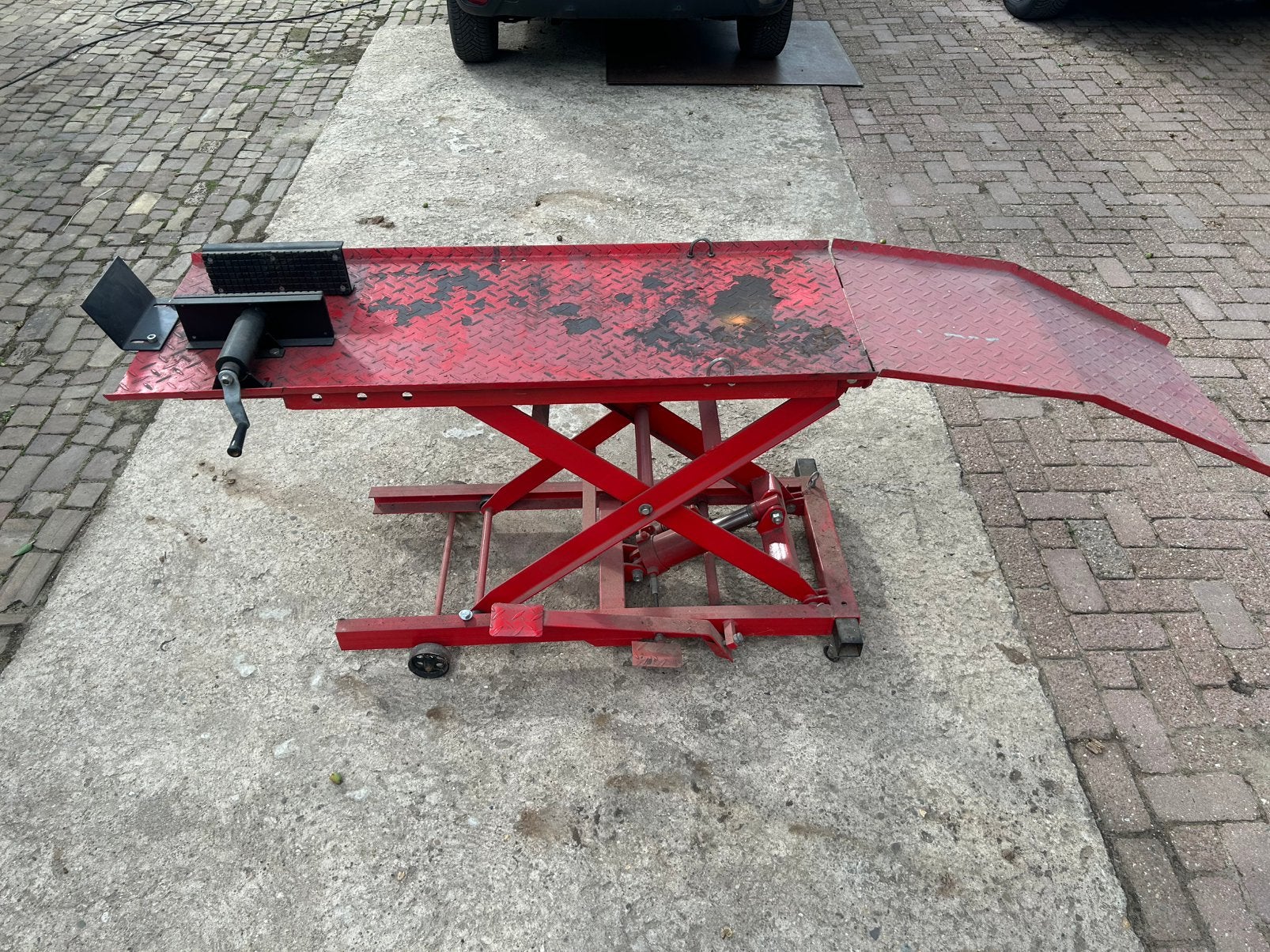 Motorheftafel brommerbrug, Ophalen, Gebruikt
