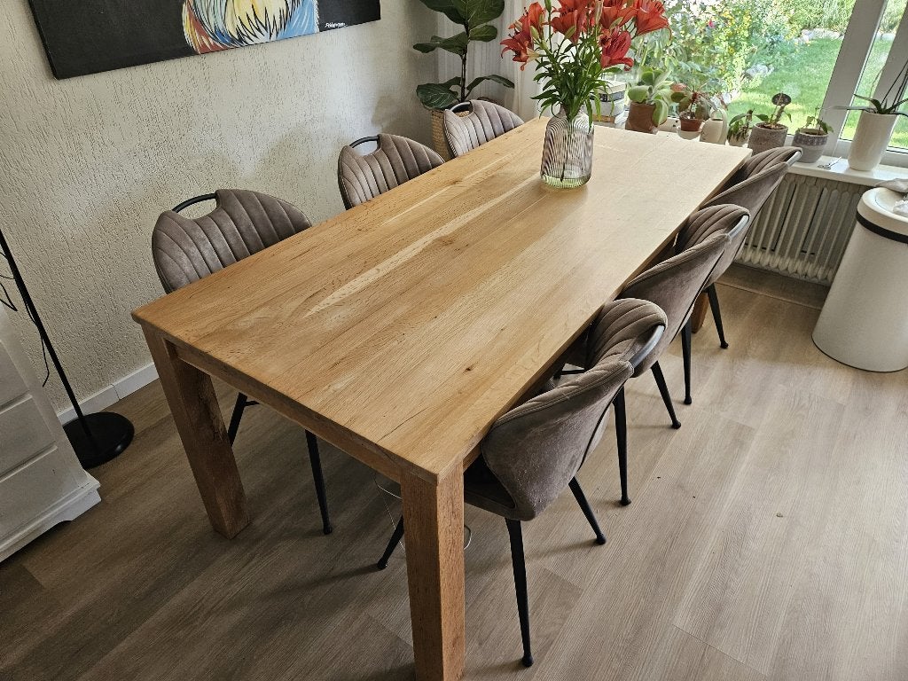 Eettafel, Huis en Inrichting, Ophalen, Eikenhout, 200 cm of meer, 50 tot 100 cm