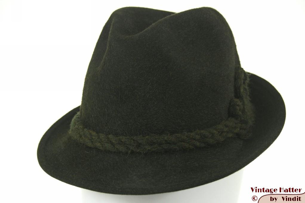 Vintage Jacht gleufhoed MyLord groen haarvilt 55 = S tot XS, Kleding | Heren, Hoeden en Petten, Hoed, Ophalen of Verzenden, 57 cm (M, 7⅛ inch) of minder