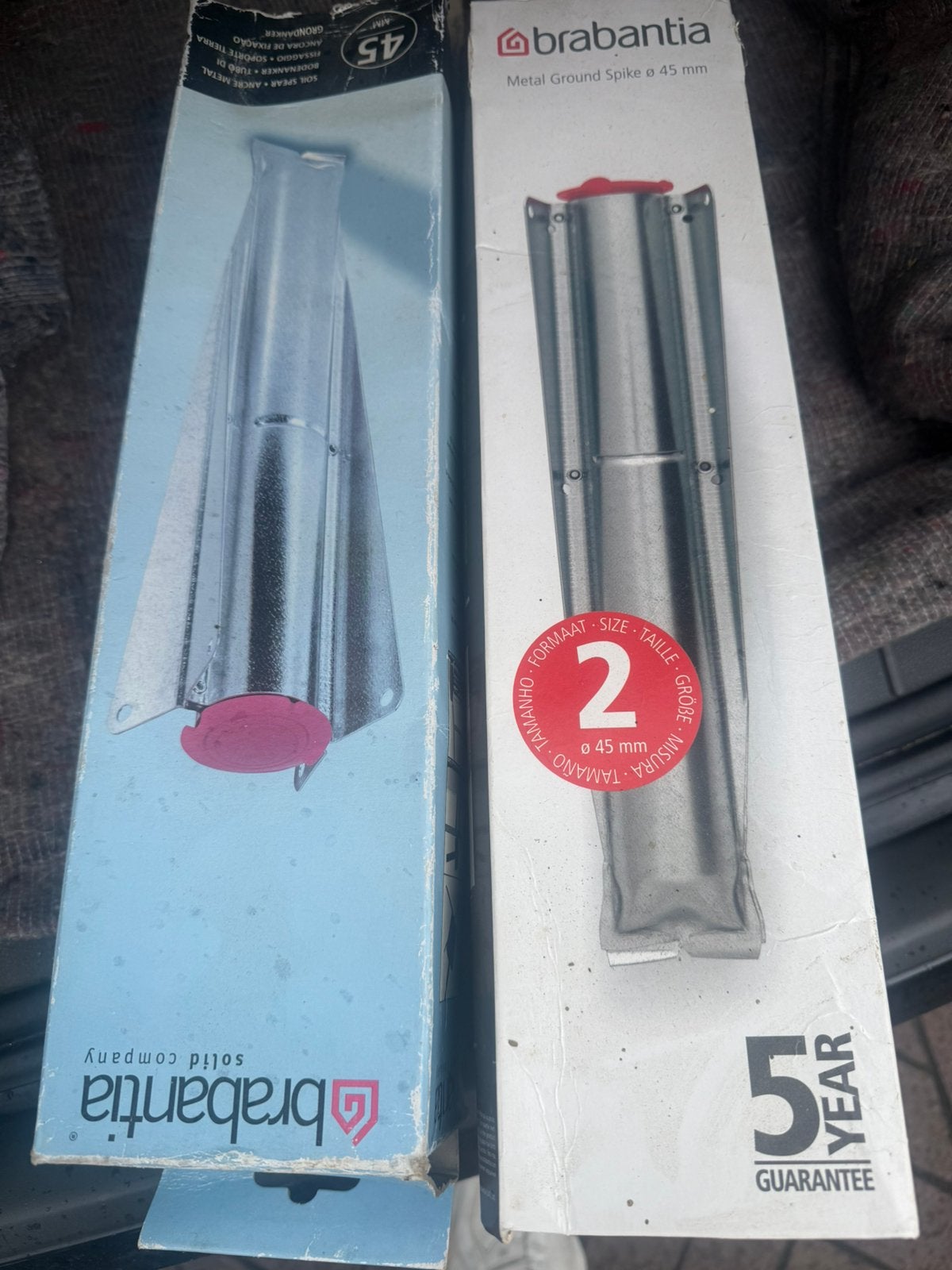 2x Brabantia Metal Ground Spike Ø45 mm – nieuw in doos, Ophalen, Nieuw