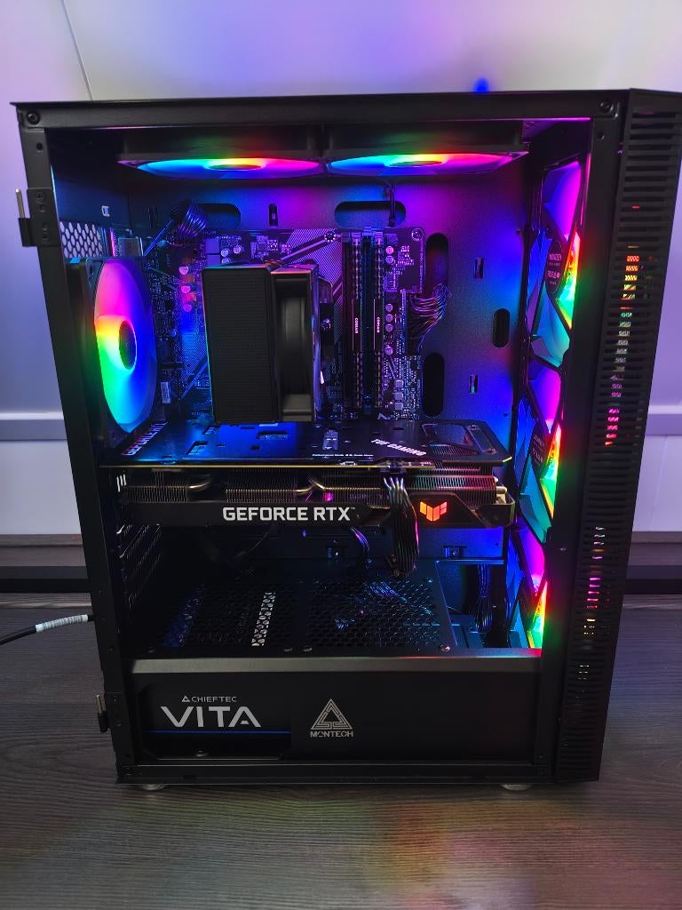 Game PC (AMD Ryzen 7 3700X/16GB/512GB NVME SSD/RTX 3060 Ti), Zelf gebouwde pc, AMD Ryzen 7, SSD, Met videokaart