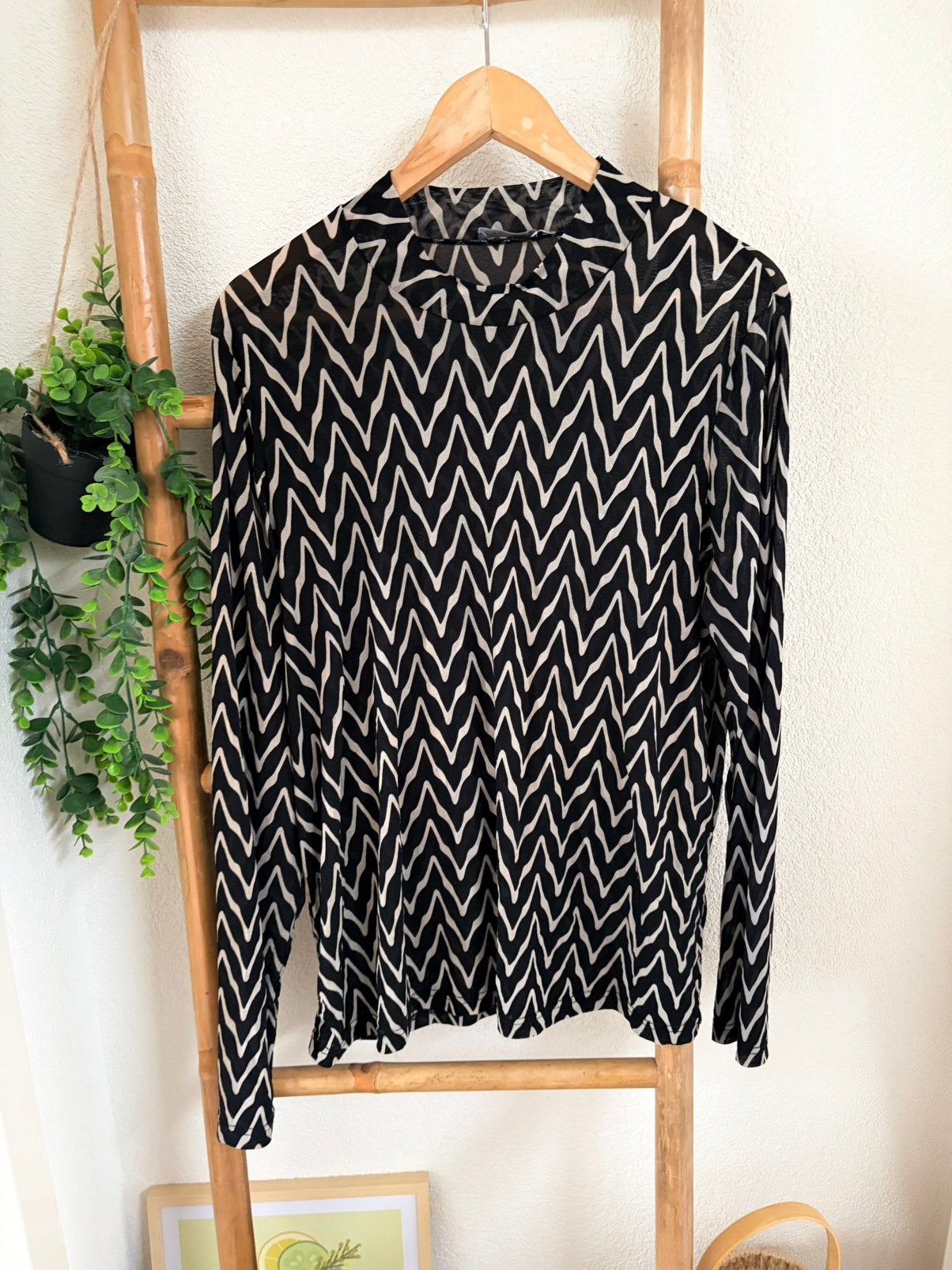 Geisha top maat 46, Kleding | Dames, Ophalen of Verzenden, Zo goed als nieuw, Maat 46/48 (XL) of groter, Zwart