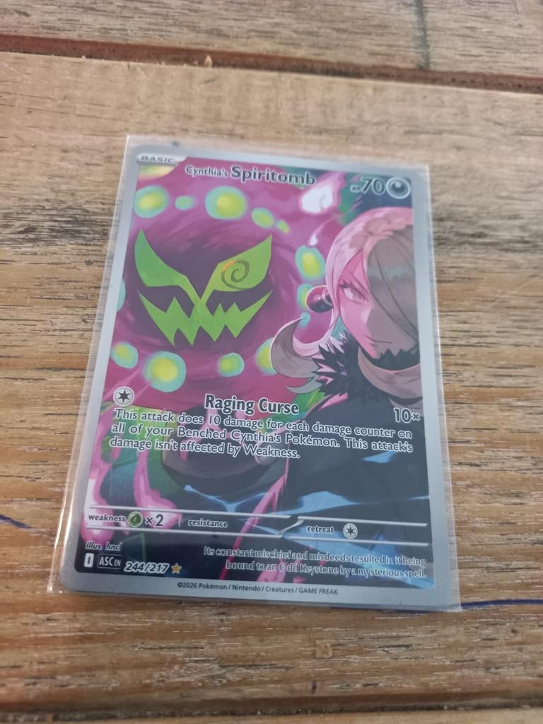 Cynthia spiritomb  244, Hobby en Vrije tijd, Verzamelkaartspellen | Pokémon, Ophalen of Verzenden, Zo goed als nieuw, Losse kaart