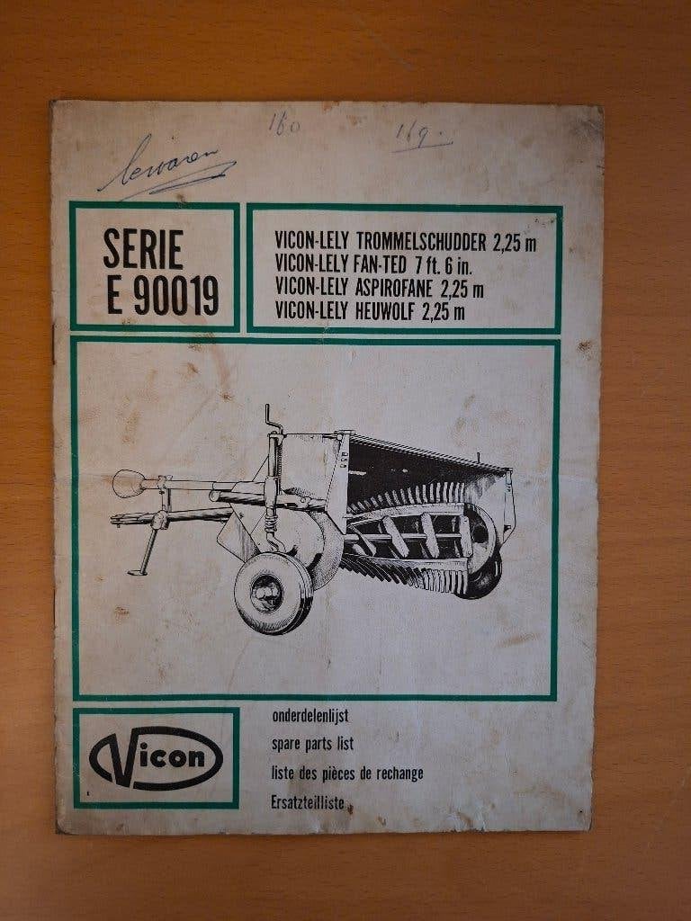 Onderdelenlijst Vicon Lely trommelschudder 2,25m, Verzenden, Gelezen, Tractor en Landbouw