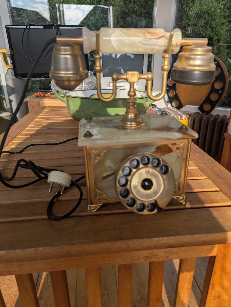 Vintage Onyx Marmeren Telefoon | Hollywood Regency, Ophalen