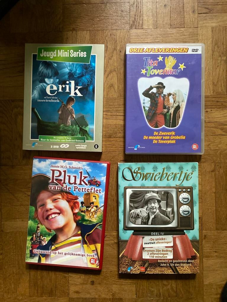 Jeugd DVD collectie: Erik, Tita Tovenaar, Pluk, Swiebertje, Avontuur, Alle leeftijden, Boxset, Ophalen of Verzenden